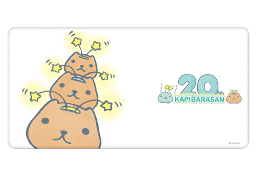 [カピバラさん20周年]デスクマット　グリーン/ホワイト