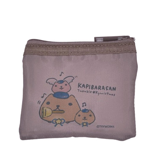 イベント限定・カピバラさん　メッシュコンパクトポーチ（オフホワイト/サックスブルー/ブラウン）
