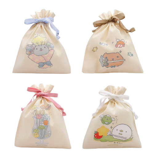 イベント限定・カピバラさん カラーリボン巾着(とぅえんくるさん/カピバラさん/キュッピーさん/なまけものくん)