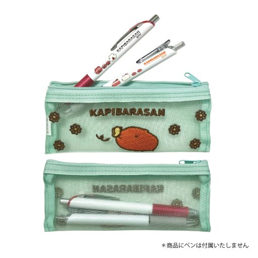 カピバラさん 刺繍メッシュペンポーチ ちょうちょ